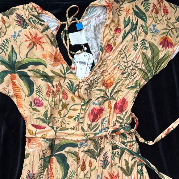 Farm RIO for Anthropologie Floral Yellow Jumpsuit - Picture 2 of 9